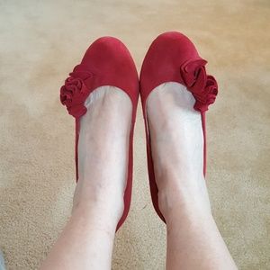 Steve Madden Embellished Red Suede Shoes